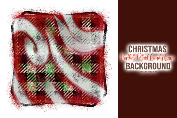 Buffalo Plaid Candy Cane Backgrounds PNG for Local Branding