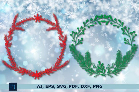 Christmas Floral Wreath SVG Bundle for Winter Amp