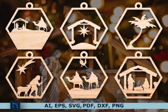 Christmas NATIVITY SCENE SVG Bundle for Winter Amp