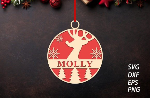 Christmas Ornament Laser Cut SVG Deer for Winter Amp