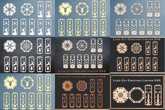 Christmas Wood Lantern Laser Cut Bundle for Winter Amp