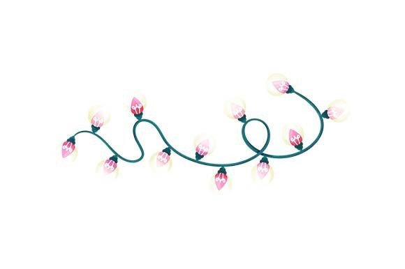 Glowing Pink Christmas Lights - Digital Paint for Holiday Branding