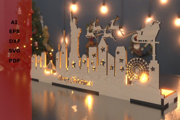 Laser Cut New York City Christmas SVG for Winter Amp