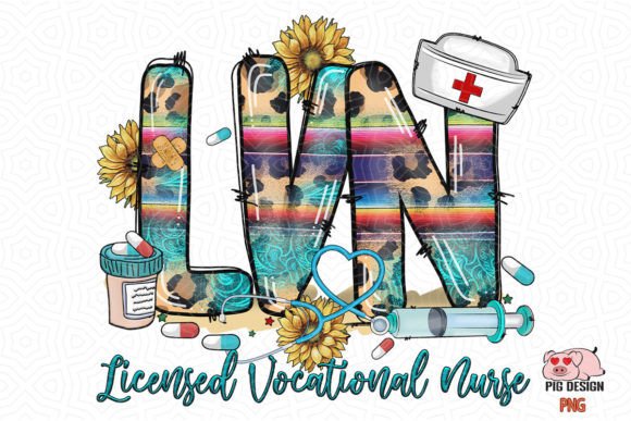 LVN Vocational Nurse Sublimation for Crafts and Blog Design