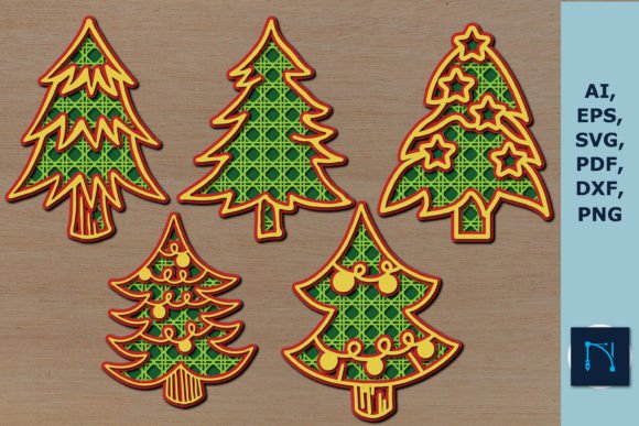 Multi Layer 3D Christmas Tree SVG Bundle for Seasonal Branding