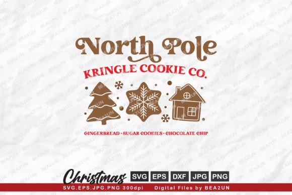 North Pole Chirstmas Cookie Sublimation for Crafts