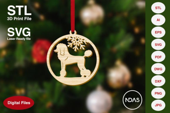 Poodle Dog Christmas Tree Decoration for Home Decor