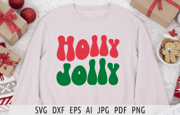 Retro Holly Jolly Svg Retro Xmas Svg Png for T-Shirt Designs