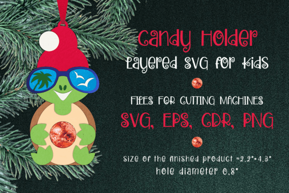 Turtle Christmas Ornament Candy Holder for Blog Design