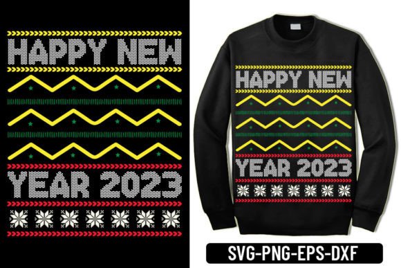 Ugly Sweater - Happy New Year 2023 for T-Shirt Designs
