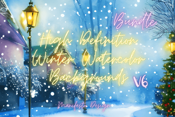 Winter Watercolor Background V6 for Crafts and Branding